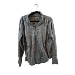 St. John Bay Solid Grey Pullover with Pocket Size XL